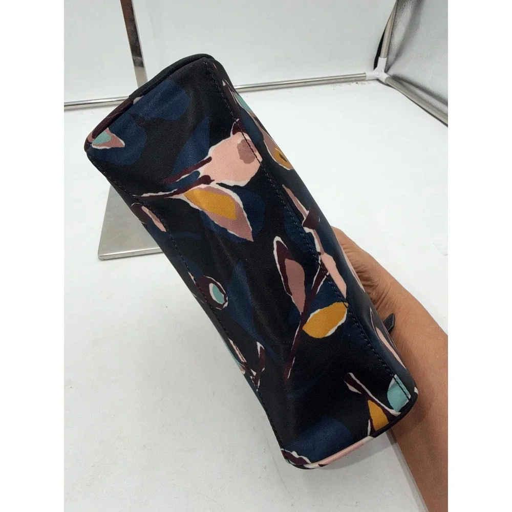 Kate Spade Dawn Paper Rose Medium Dome Cosmetic Bag Navy Multi WLRU5557 NWT
